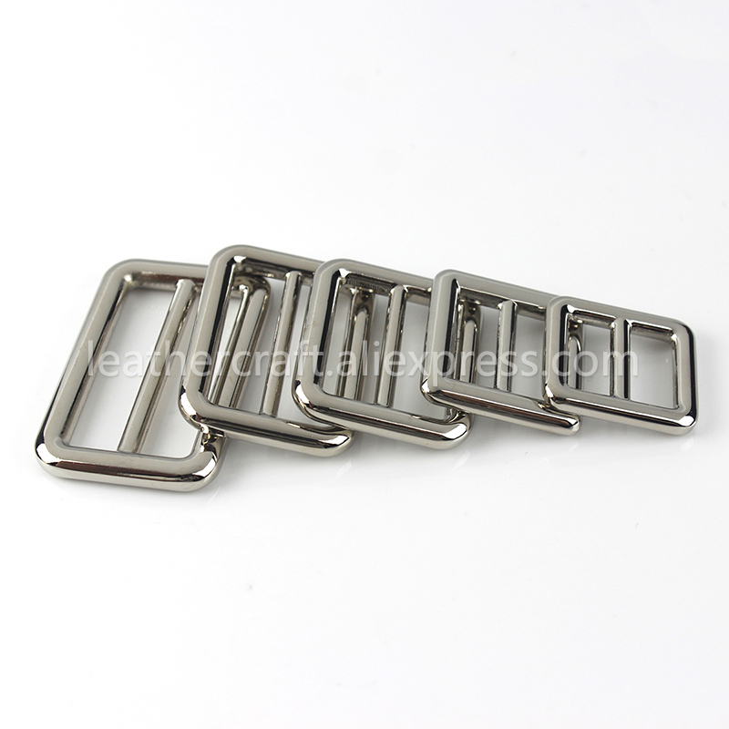 1 pz fibbia tri-scivolare in metallo fuso 3 sbarra regolatore cursore centrale centrale fibbia barra per borsa artigianale in pelle zaino tracolla: 7MM / Ottone antico