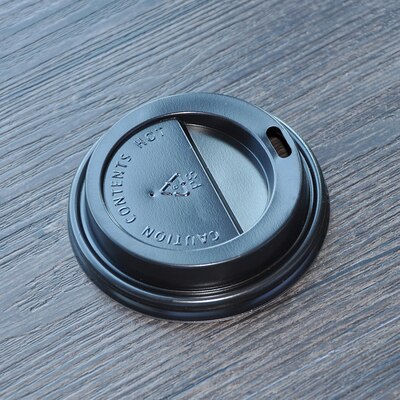 100 Stk/pak 6Oz/180Ml Kraftpapier Cup Wegwerp Papier Kopje Koffie Thee Cup Party Bruiloft Benodigdheden: Black Lid