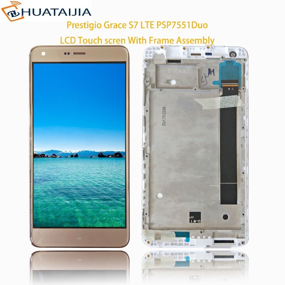 Prestigio grace  s7 lte psp 7551 duo psp 7551 duo lcd-skærm touch screen digitizer panel sensor linse glas samling 5.5 "