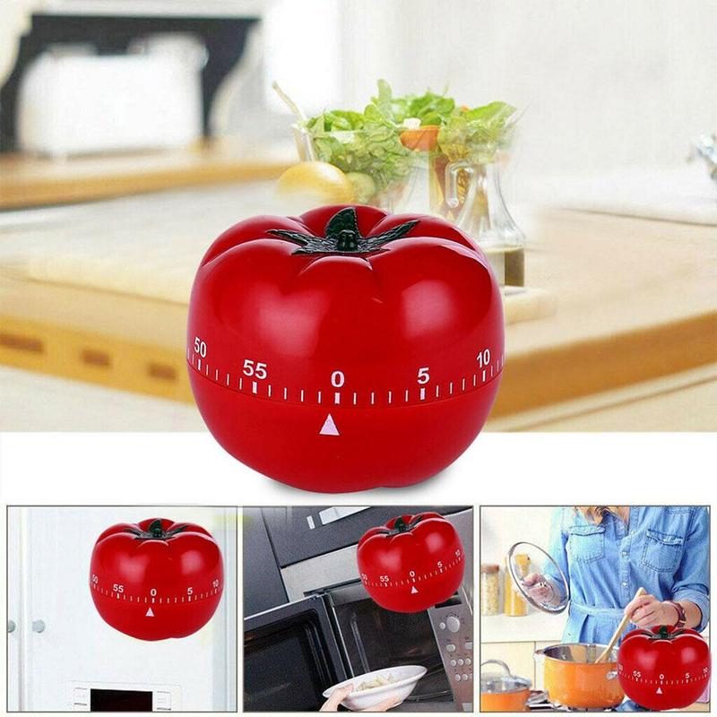 Temporizador con forma de tomate para cocina, productos creativos con recordatorio mecánico, cuenta atrás, alarma, E3N6, 1-60min, 360 grados, novedad