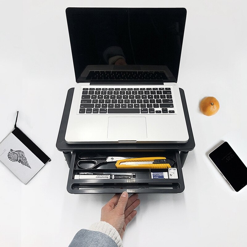 Monitor Stand Raiser in Adjustable Ergonomic Height with Ventilation Holes Platform for Monitor, Laptop, Printer