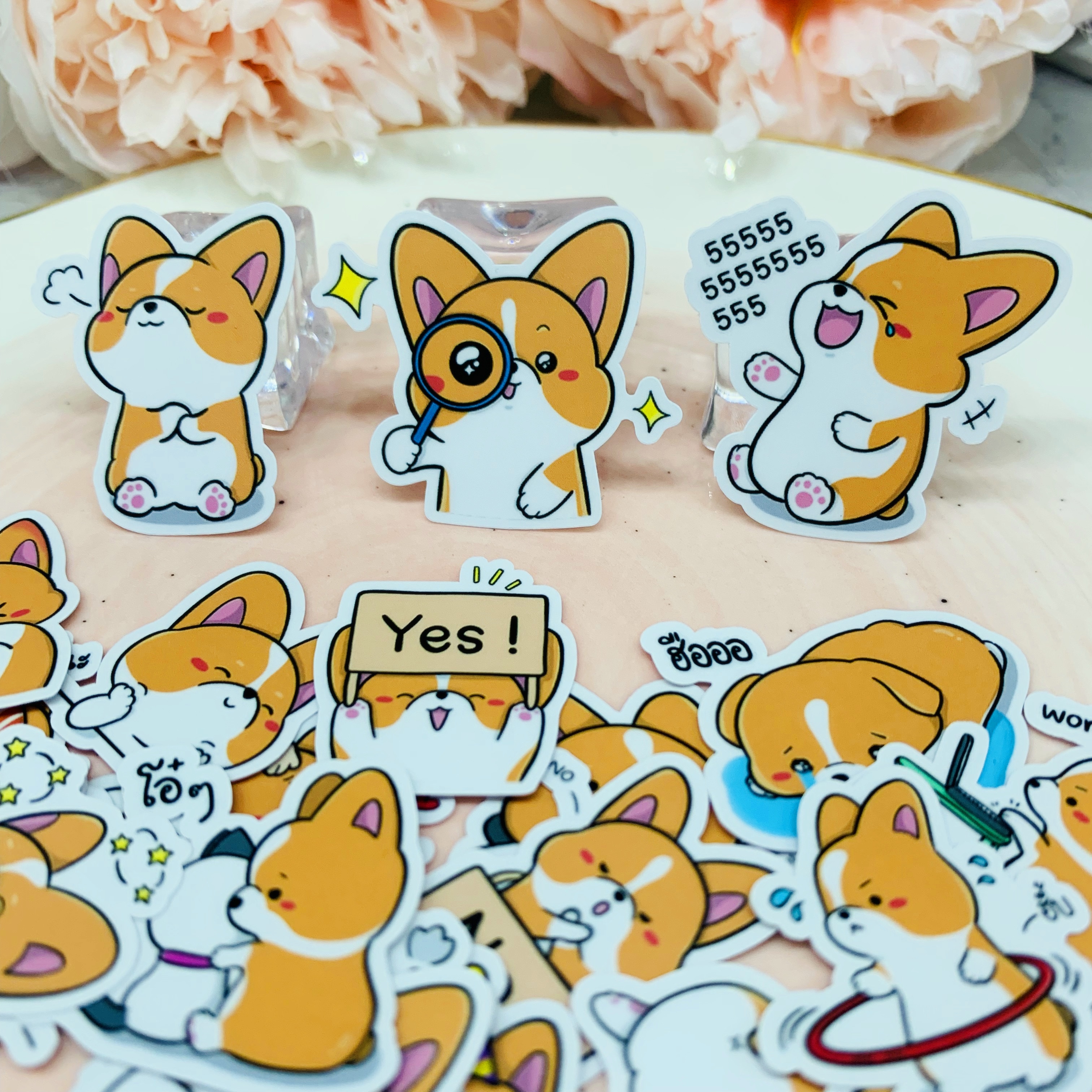 40PCS Cute corgi sticker for kids homemade book stickers on laptop / decorative scrapbooking / DIY