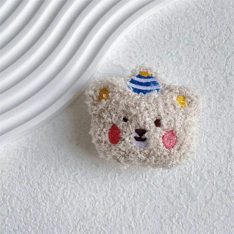 Cute Bear Fur Funny Fluffy Plush Folding Grip Phone Holder for IPhone Samsung Support Tok Socket Pocket Finger Griptok Stand: WHITE