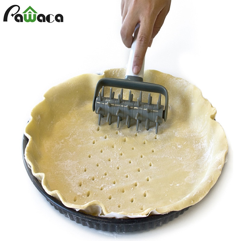 Pawaca Pizza Cookies Baking Tools DIY Needle Roller Bread Hole Punch Dough Roller Plastic Pastry Pie Pizza Needle Wheels Cutter