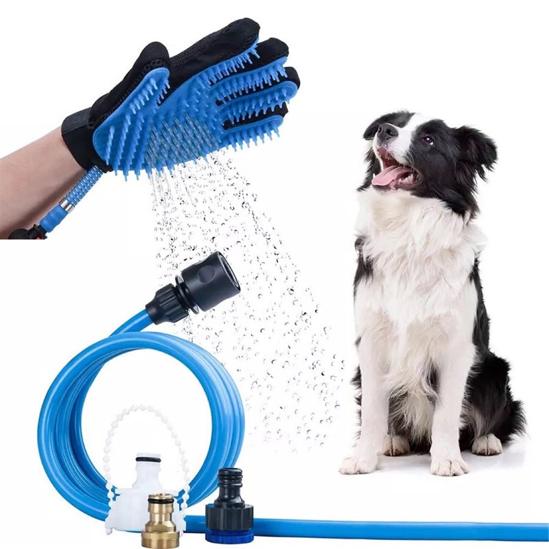 Tyndeste multifunktions kæledyr badning til hunde massage chuveiro kæledyr renere hund sprøjte handsker rengøringsmateriel hund bad handsker