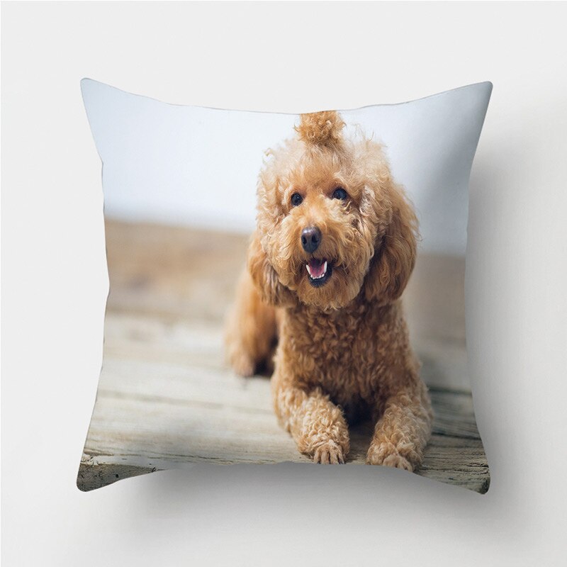 Mopshond print decoratieve kussens kussensloop polyester kussenhoes sierkussen bank woonkamer decoratie kussensloop 40958: 2bz-40958-002