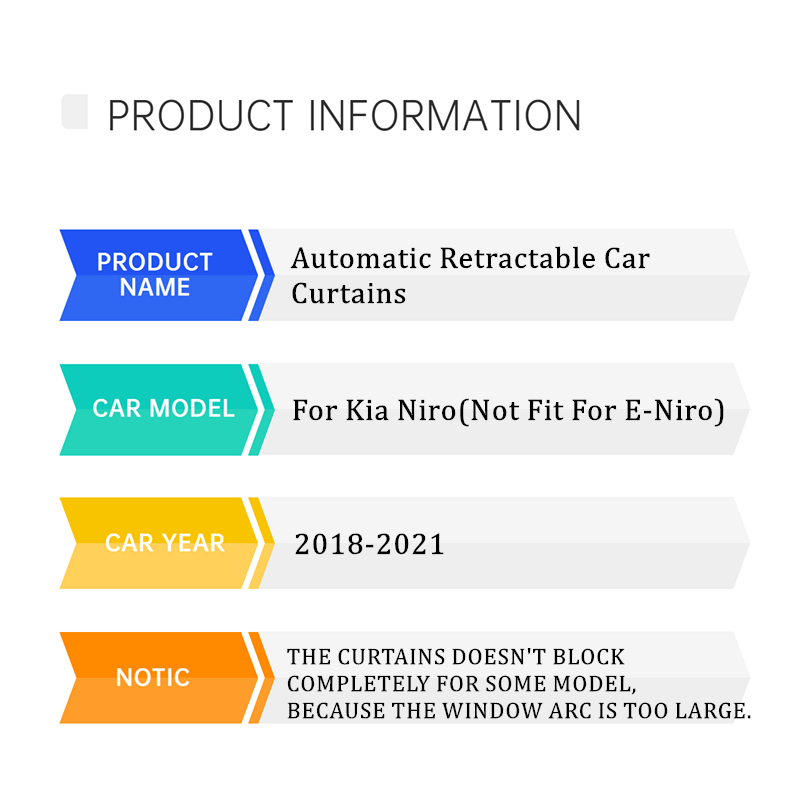 Voor Kia Niro Automatische Intrekbare Gordijnen Auto Zonnescherm Auto Gordijn Auto Window Zonnescherm Side Window Mesh zonneklep