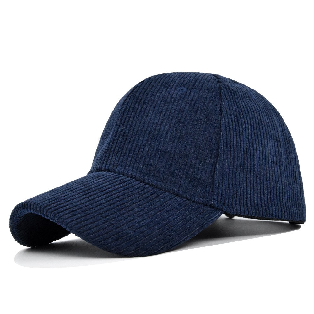 Version coréenne du costume deux pièces version coréenne de la casquette de baseball chapeau en velours côtelé 百搭秀 visage petit chapeau pour hommes de l'avant-toit de la de la rue: Marine Bleu