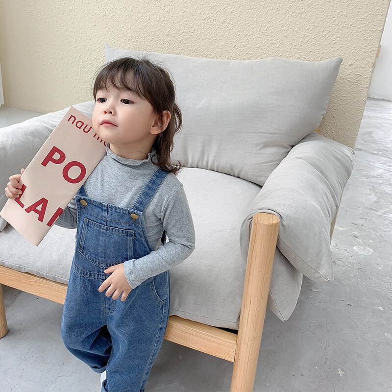 Dfxd Kids Kleding Jongens Meisjes Jeans Overalls Herfst Katoenen Denim Blauw Bib Broek Leisure Losse Riem Jeans broek