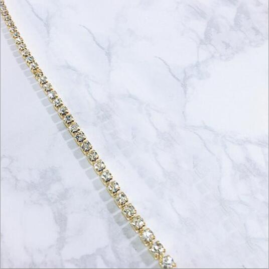 Women Crystal Belly Waist Hip Belts Wedding Saree Body Chain Rhinestones Belt Leisure beach vacation accessories: gold color