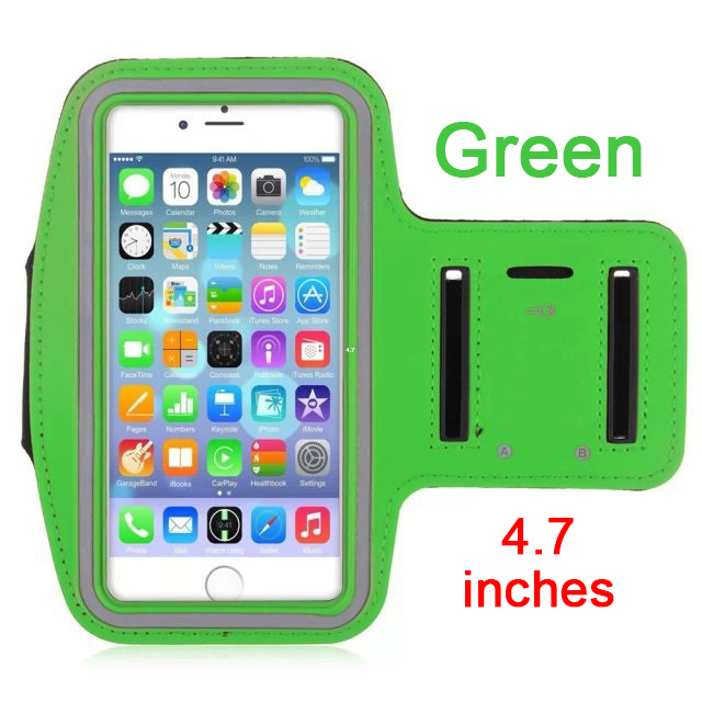 KLL Wasserdichte Brassard Lauf Gym Sport armband Fall Handy Arm Band Tasche Halter für iPhone Smartphone auf Hand: green 4.7 inch