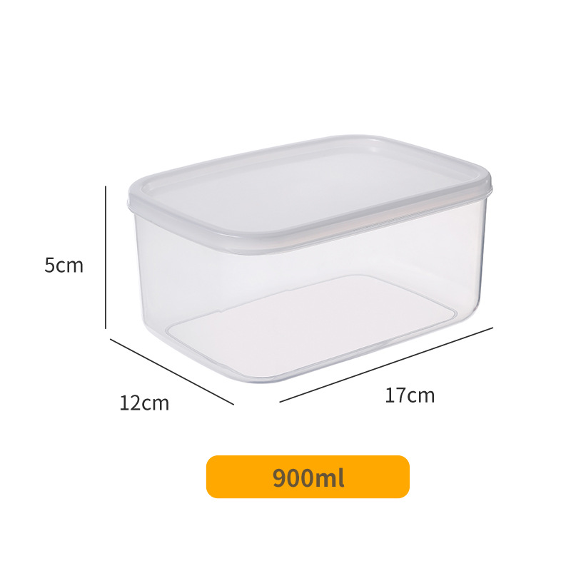 Refrigerator Sealed Fresh-Keeping Box Fruit Meat Freezing Organizer Cans Kitchen Plastic Food Storage Case Container Lunch Box: Yellow