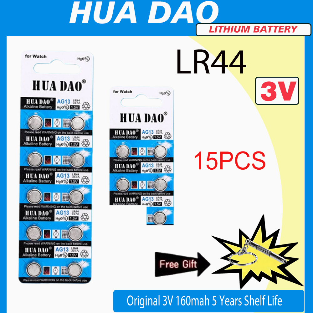 2-30 Pezzi Batterie LR44 ad Alta Capacità L1154F AG13 SR44 A76, Batterie Alcaline Premium 1.5V a Bottone per Calcolatrice: BIANCO