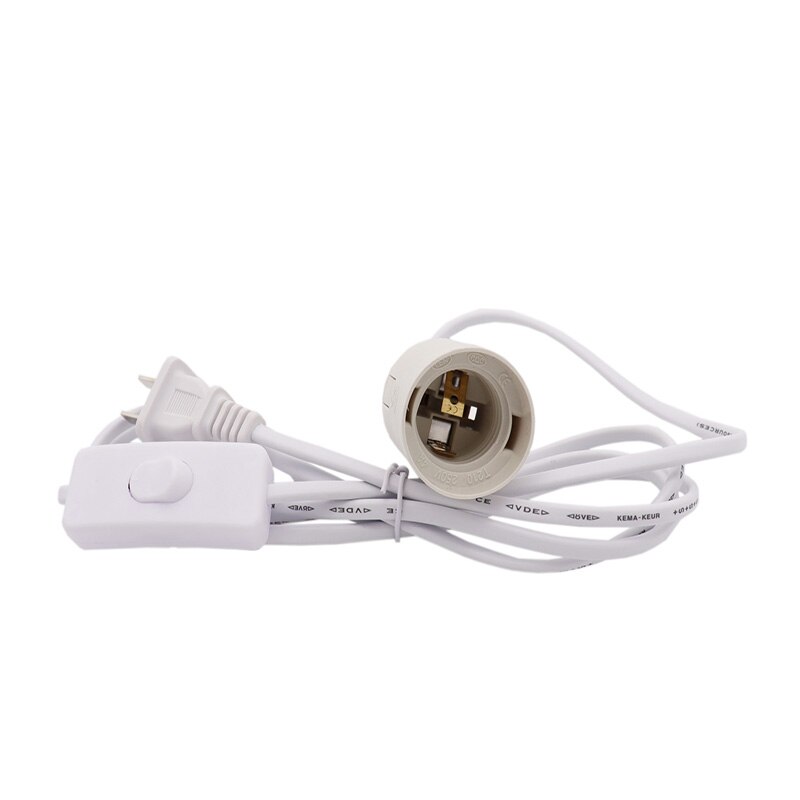 E14/E27 Lampeholder med 1.8m Kabel - EU-plugg med bryter - til Pendellampe ledet Pære