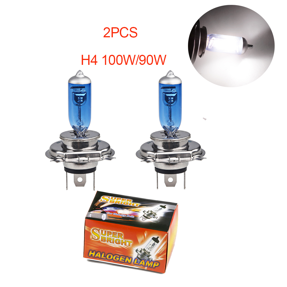 Bombilla halógena de haz alto y bajo H4 para coche 60/55w 12v luz blanca P43t lámpara de faro 6000k 55w lámpara de faro: Color blanco cálido