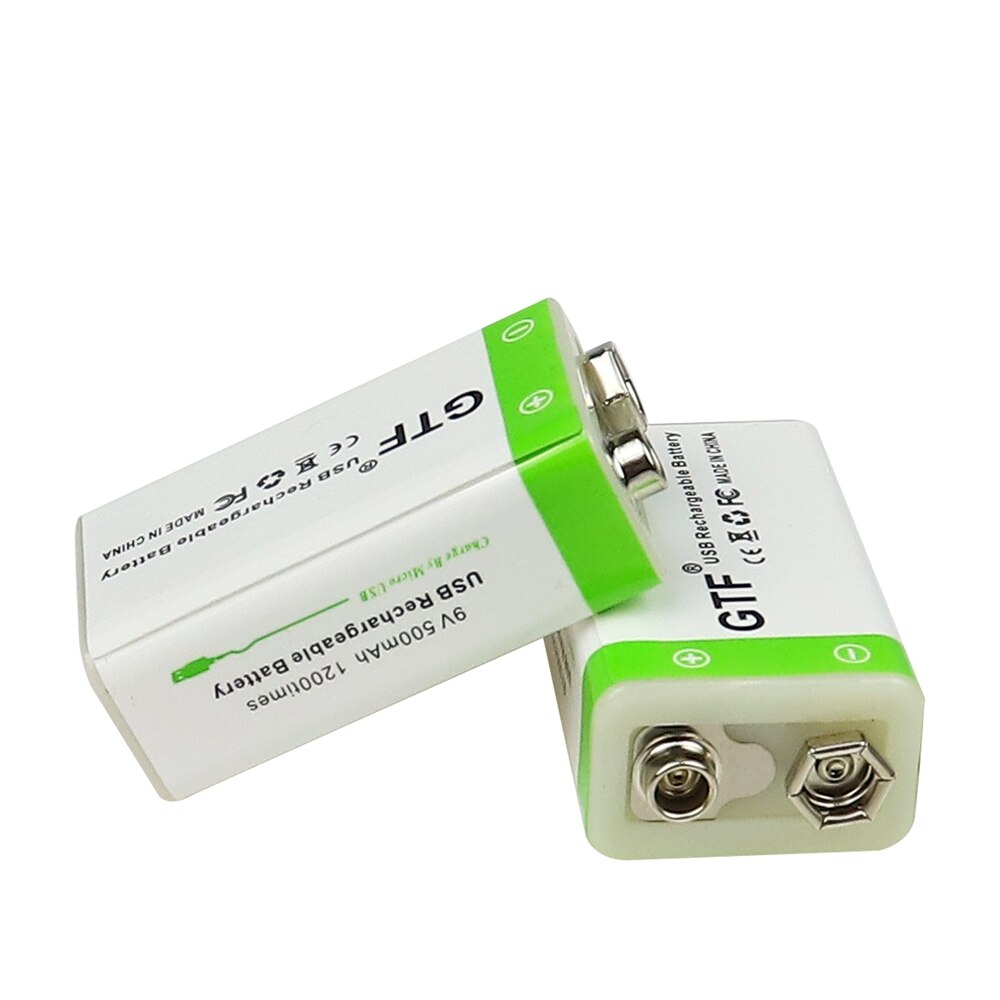 GTF 9V 500mAh lithium USB Rechargeable battery 9V li-ion Square battery for Toy Remote Control KTV Multimeter Microphone