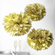 Mixed Size Gold Silver Chinese Tissue Paper Artificial Flower Balls Wedding Decoration Crafts Party Home Festive Events Supplies