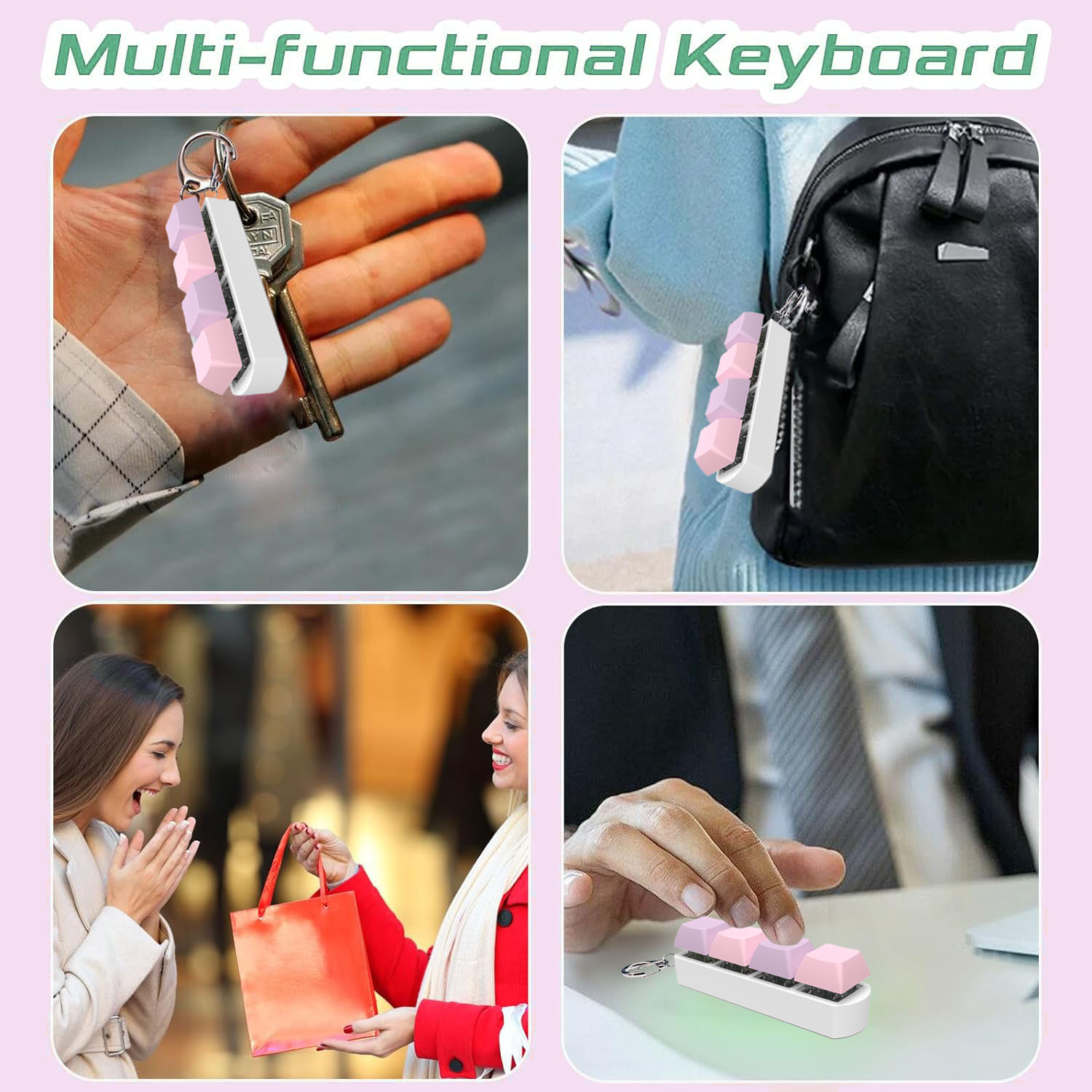 4Keys Mechanical Keyboard Axis Tester Finger Calming Keyborad Button DIY Keycaps Stress Relief Toy Office Decompression Keychain