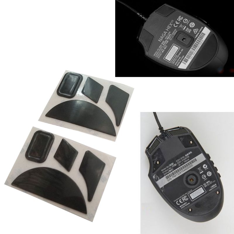 2Pcs 0.6mm Thickness Replace Mouse Feet Mouse Skates For Razer Naga / Naga Hex V2 Mouse R9JB