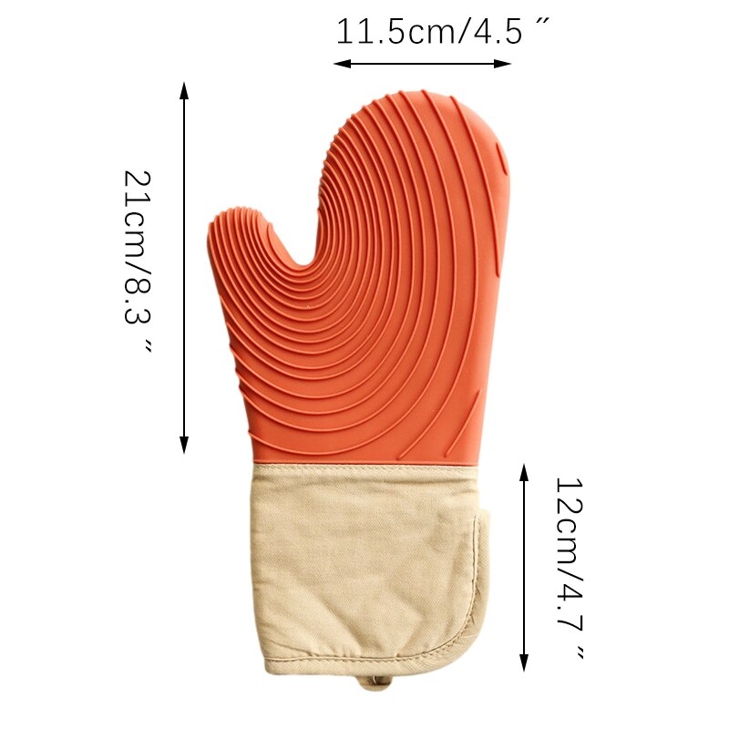 Kitchen Oven Mitts Anti-Scalding Potholder Thicken Silicone Baking Gloves Household Heat Insulation Golves Kitchen Accessories: orange
