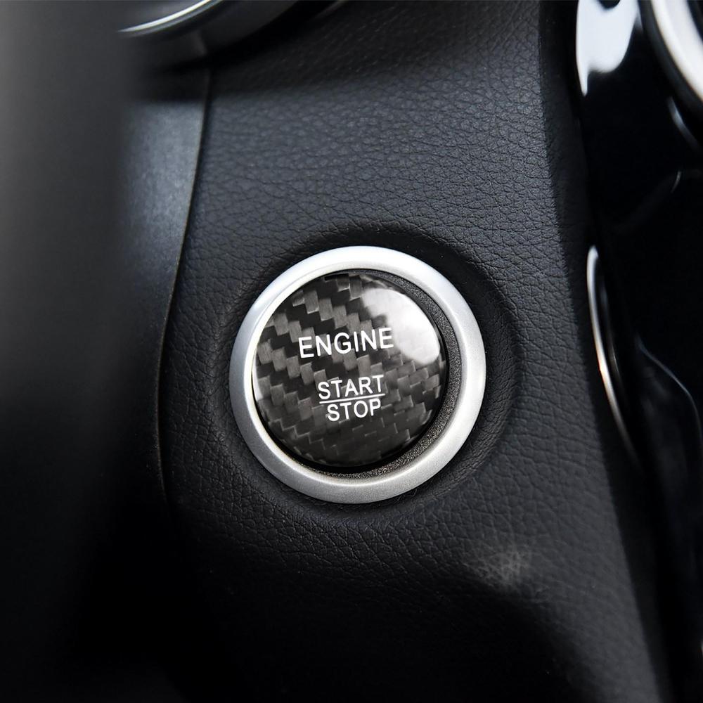 Auto Start Modificatie Onderdelen Koolstofvezel Startknop Contactslot Voor W205 Auto