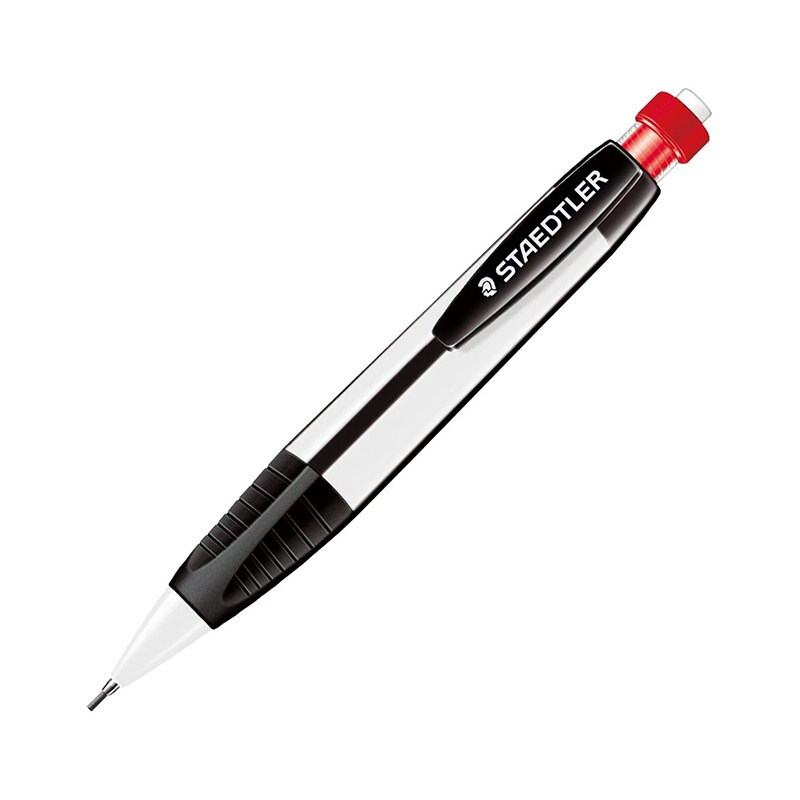STAEDTLER 771 portaminas lápices mecánicos de dibujo suministros de oficina lápiz triángulo varilla con goma de borrar 1,3mm: White (1 pack)