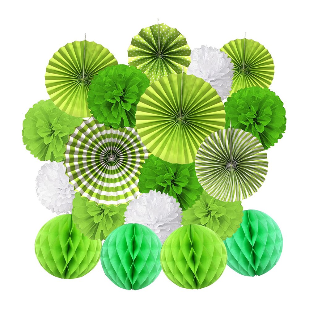 Paper Pompom Fan Ball Honeycomb Decoration Room Wedding Birthday Passover Baptism Birthday - Green: 1