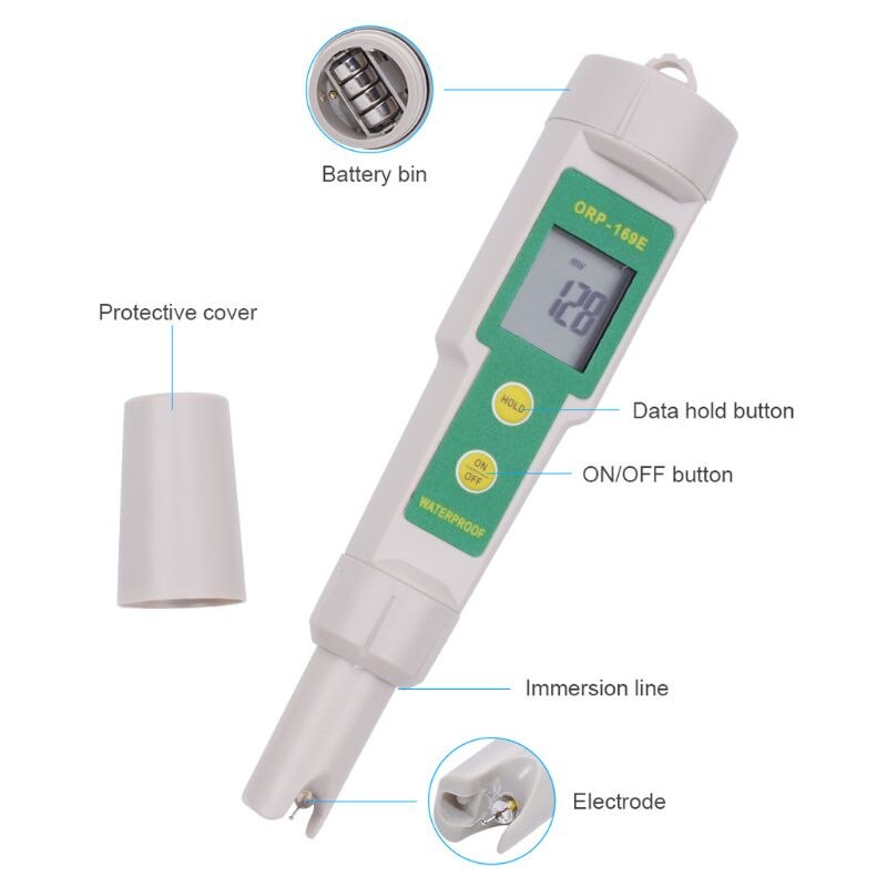Pen Type ORP Tester Redox Meter ±1999mV Waaier, Waterkwaliteit Tester