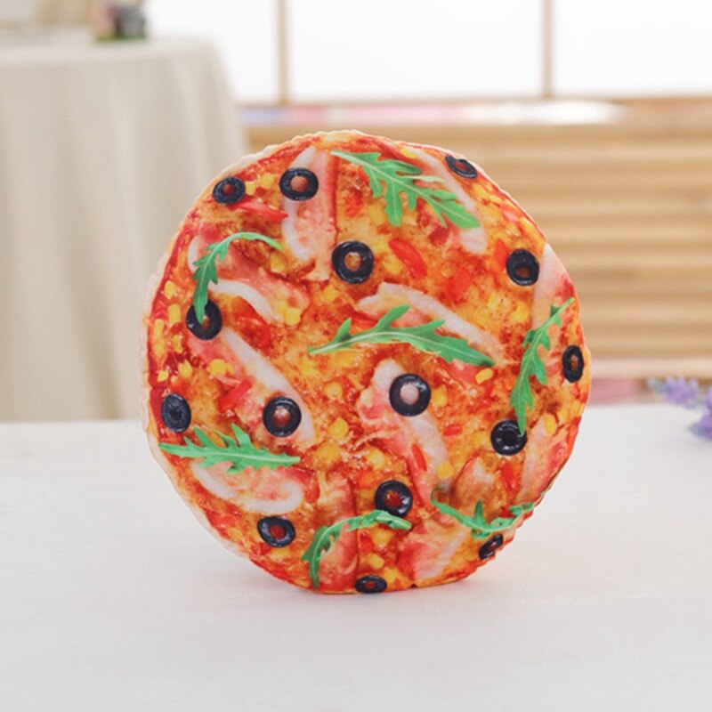 Simulation Pizza Biscuit Hamburger oreiller en peluche doux dessin animé restauration rapide pain Dog peluche poupée canapé chaise coussin drôles: Pizza(35cm)