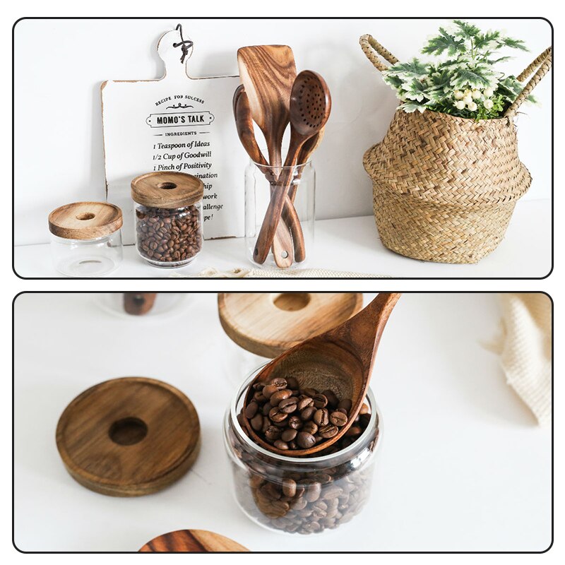 Teak löffel mit lange griff Sieb nicht-Stock Pfanne holz schlitz löffel spezielle spachtel löffel für Pfanne massivholz reis löffel
