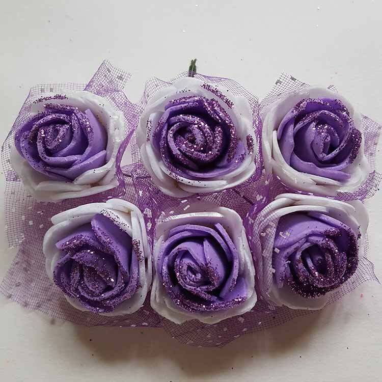 Een Verscheidenheid Van Foam Simulatie Bloemen, Een Verscheidenheid Van Kleur Simulatie Rozen, Handgemaakte Zijden Bloemen, nep Bloemen, Simulatie Plant: Paars / 1 pc