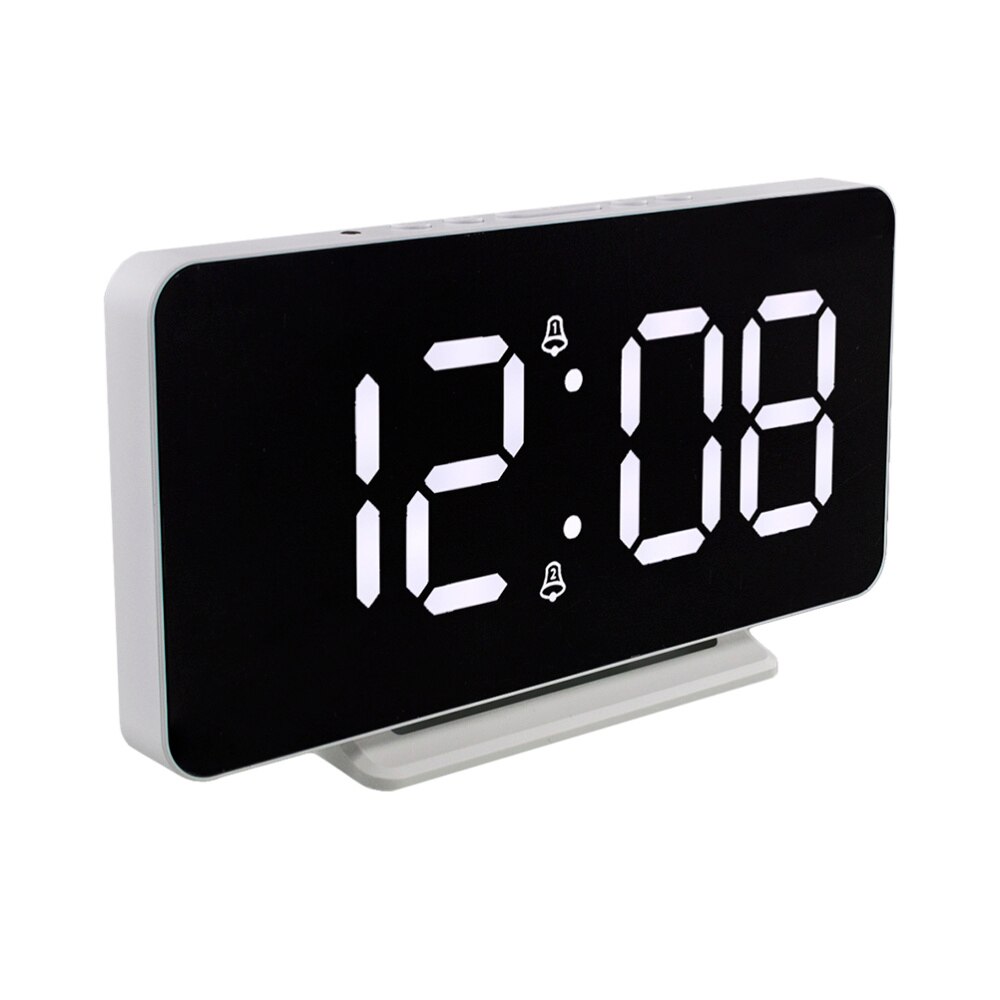 Multifunctional LED Display Digital Alarm Clock Modern Temperature Clock: Black