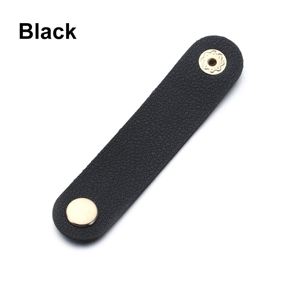 Cable Organizer Leather Wire Binding Data Cable Tie Management Bobbin Winder Marker Holder Tape Lead Straps Cord Holder: Black