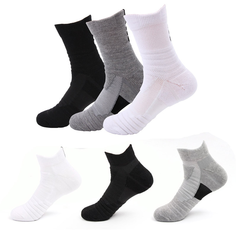 Men Running Sport Socks Basketball Gym Cotton Towel Bottom Outdoor Non-slip Hiking MTB Cycling Socks Sweat Socks