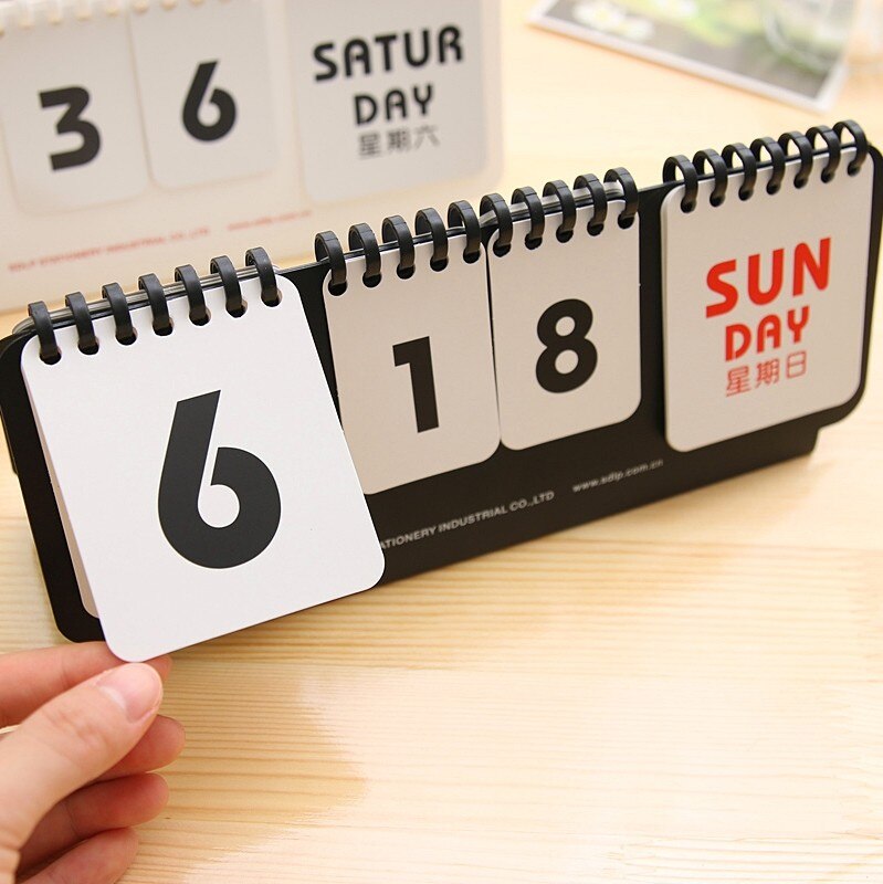 Mini Coil Desktop Calendar DIY Page Turning Perpetual Calendar Office Supplies Agenda Organizer Daily Schedule Planner