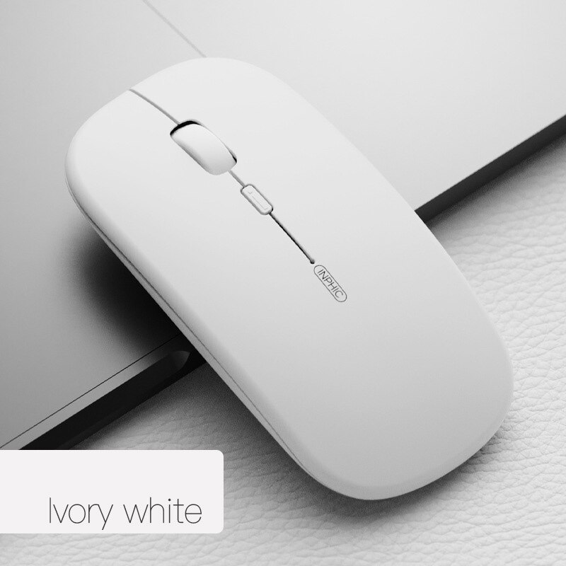 Inphic-ratón inalámbrico PM1 para oficina, Mouse inteligente con Bluetooth, 2,4G, para Notebook, PC y ordenador portátil: Blanco
