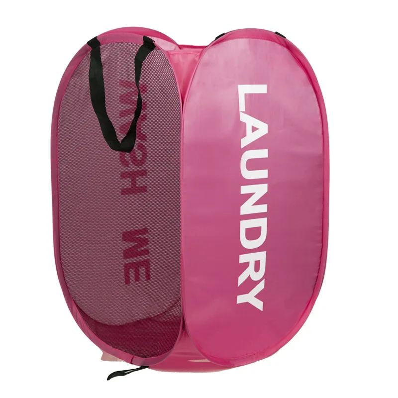 Paniers à linge pop-up en maille pliable et respirante, panier d'organisation de rangement nécessaire peu encombrant pour buanderie, articles de produits: vert clair