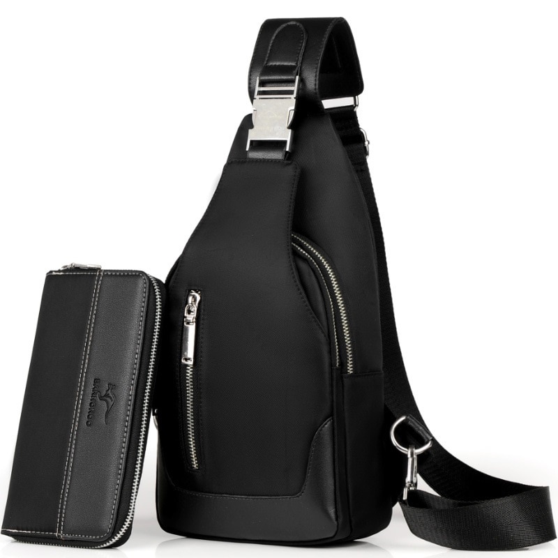 Brand Chest Pack Men Casual Shoulder Crossbody Bag USB Charging Chest Bag Waterproof Oxford Travel Sling Bag Messenger Bag Male