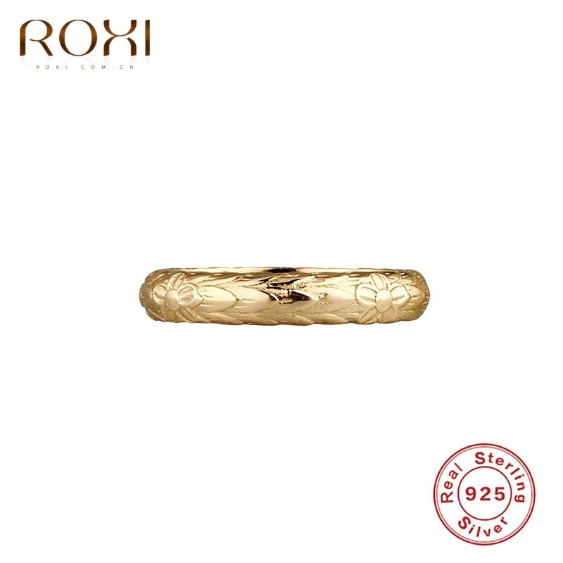 ROXI Vintage Flowers Leaves Rings for Women Girls Wedding Ring 925 Sterling Silver Finger Rings Engagement Ring Fine Jewelry