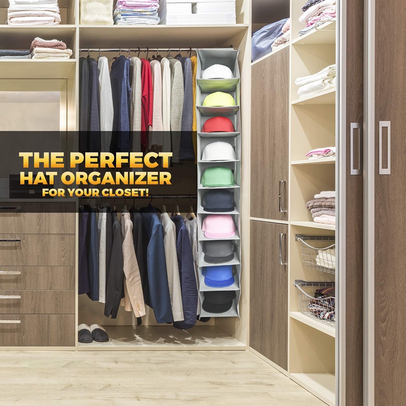 Hat Rack 10 Shelf Hanging Closet Hat Organizer for... – Grandado