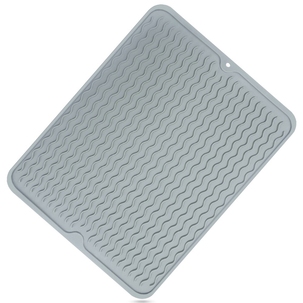 Large Silicone Drying Mats Multifuctional Anti Slip Heat Resistant Durable Foldable Insulation Pads Kitchen Gadgets: Grey