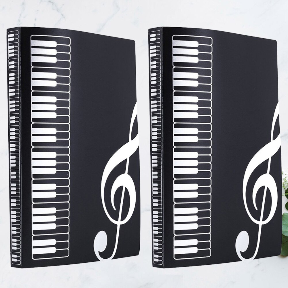2 stuks kantoormap, muziekmap, organizer, papieren documenthouders, schoolkantoorbenodigdheden met 40 stuks binnenpagina's (b