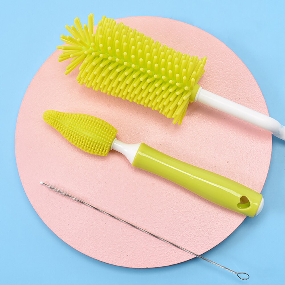 Silicone Cup Brush Kitchen Cleaning Tools Long Handle Drink Wineglass Bottle Glass Cup Washing Cleaning Sponge Brushes Cleaner