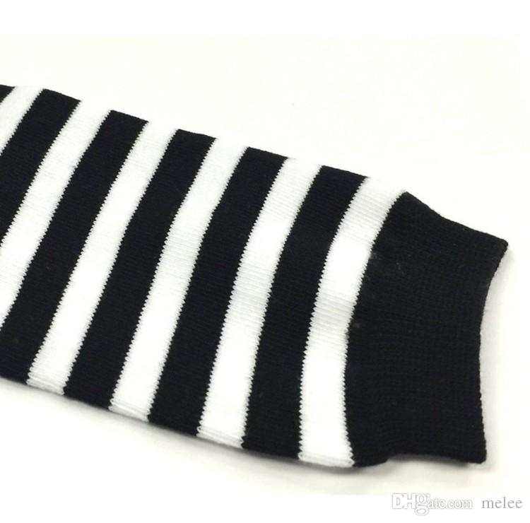 kids Cotton Leg Warmer Baby Boys Girls Black White Wided Striped Socks Arm Warmers striped Leggings cheapest price 10pairs