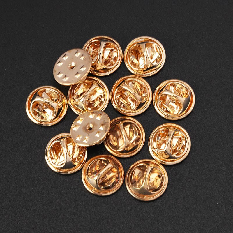 Broche fermoir papillon en cuivre 20/50 pièces, porte-Badge, bouchon arrière, bricolage, Base de bijoux: KC Gold Caps / 20 sets