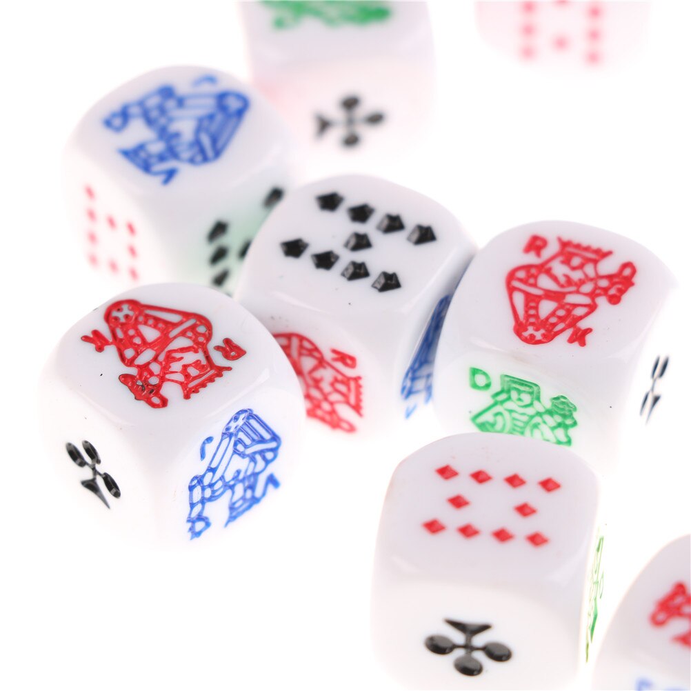 10 stycken 6/4 sidors pokertärningar för kasinopokerkortspel