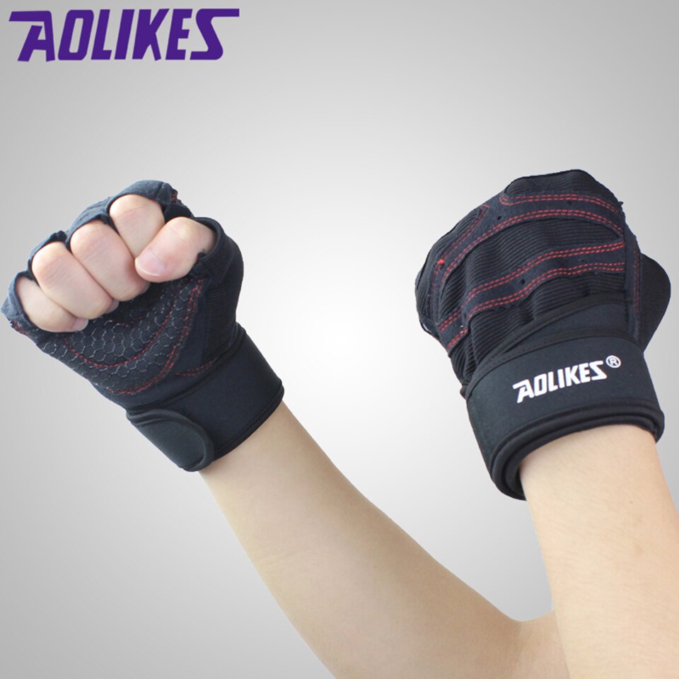 AOLIKES-guantes de entrenamiento deportivo para hombre y mujer, multifunción, resistencia a la absorción del sudor, levantamiento de pesas