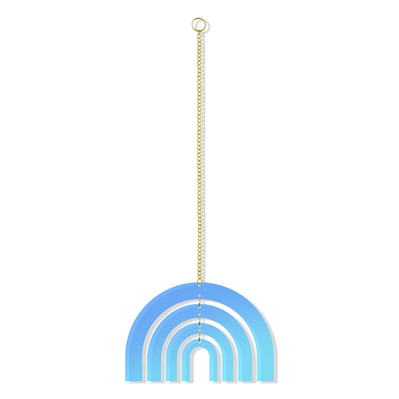 Décoration murale suspendue en forme de lune ou de soleil, pièce ronde en métal, pour salon, pour enfants, avec chaînes: D3-1PC