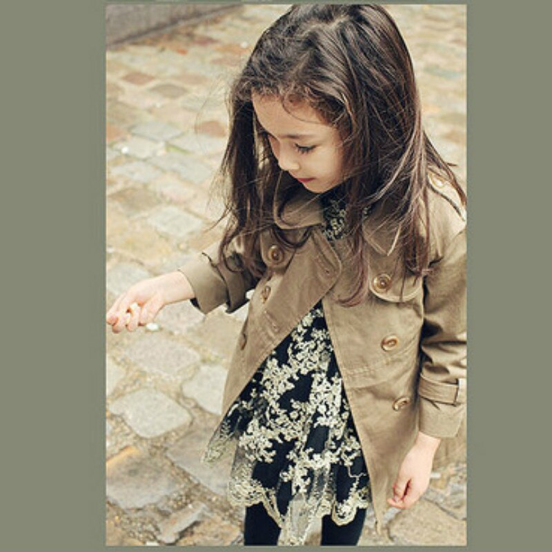 Meisjes Jassen Mode Double-Breasted Katoen Jassen Mantel Kids Trenchcoats Meisjes Lange Mantel Herfst Kinderen Kleding CC147