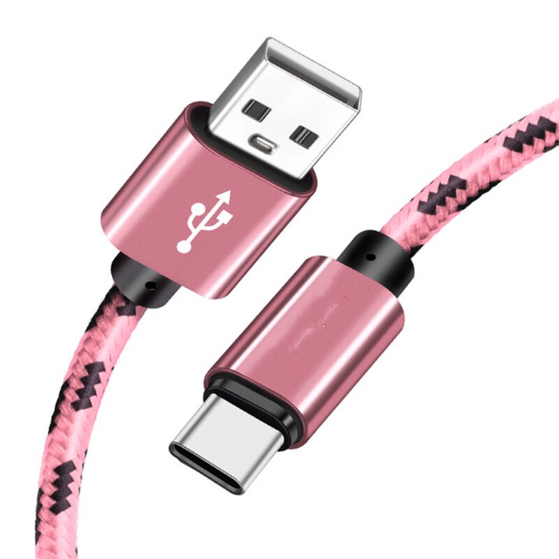 Kabel USB typu C do Xiaomi Redmi Note 7 Mi 9 szybka ładowarka synchronizacja danych kabel USB C do Samsung Galaxy S10 S9 A7 A8 2018 2M 3M długi: Różowy / 0.25 m